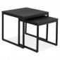 Lot de 2 Tables d'Appoint Gigognes "Dezina" 50cm Noir|Table Basse|Paris Prix
