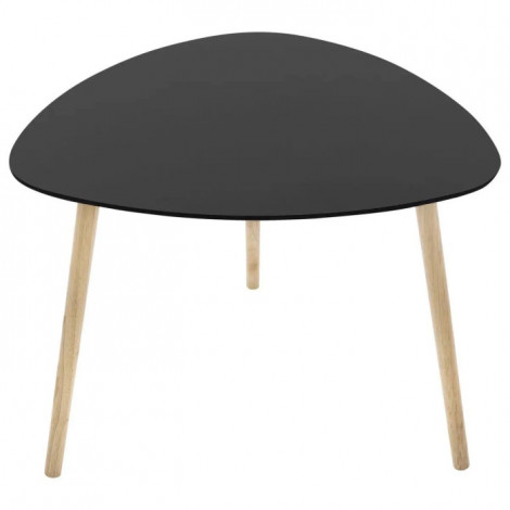 Table à Café en Bois "Mileo" 60cm Noir|Table Basse|Paris Prix