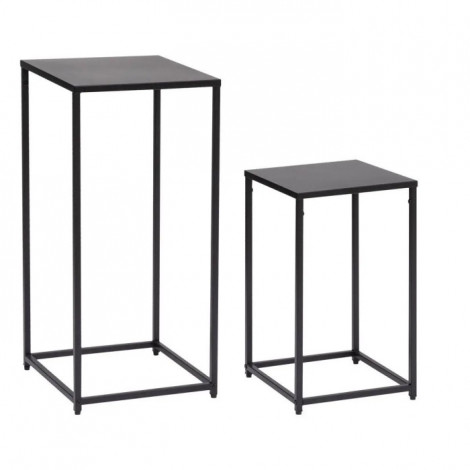 Lot de 2 Tables à Café Design "Gota" 74cm Noir|Table Basse|Paris Prix