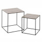 Lot de 2 Tables Gigognes "Haus" 55cm Argent & Noir|Table Basse|Paris Prix