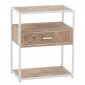 Table d'Appoint 1 Tiroir "Miraza" 61cm Naturel & Blanc|Table Basse|Paris Prix