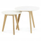 Lot de 2 Tables d'Appoint "Rauma" 50cm Blanc|Table Basse|Paris Prix