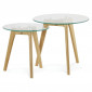 Lot de 2 Tables d'Appoint "Kastra" 50cm Transparent|Table Basse|Paris Prix