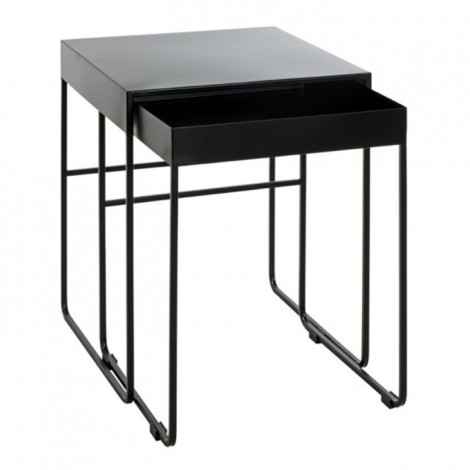 Lot de 2 Tables d'Appoint Design "Lirola" 54cm Noir|Table Basse|Paris Prix