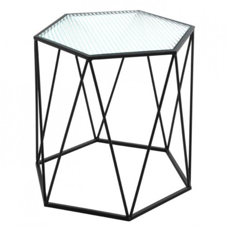 Table d'Appoint Design "Ondulé" 46cm Noir|Table Basse|Paris Prix