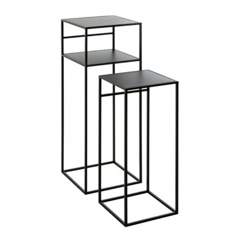 Lot de 2 Tables d'Appoint Design "Mino" 85cm Noir|Table Basse|Paris Prix