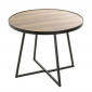Table d'Appoint Design "Qanaq" 60cm Noir & Chêne|Table Basse|Paris Prix