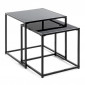 Lot de 2 Tables d'Appoint "Cromano" 40cm Noir|Table Basse|Paris Prix