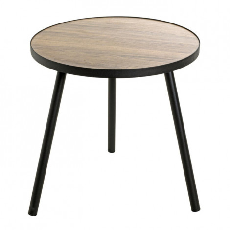 Table d'Appoint Design "Qanaq" 52cm Noir & Chêne|Table Basse|Paris Prix