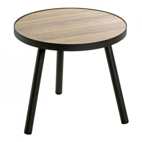 Table d'Appoint Design "Qanaq" 40cm Noir & Chêne|Table Basse|Paris Prix