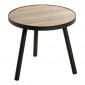 Table d'Appoint Design "Qanaq" 40cm Noir & Chêne|Table Basse|Paris Prix