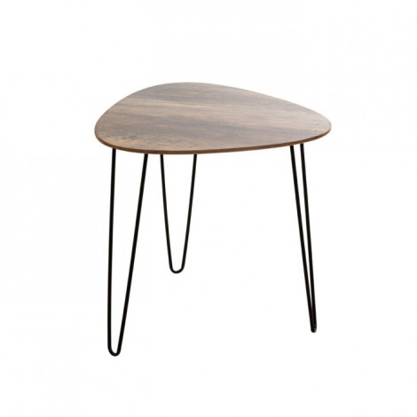 Table d'Appoint Design "Ricio" 48cm Noir & Chêne|Table Basse|Paris Prix
