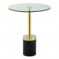 Table d'Appoint en Marbre "Lana" 53cm Or & Noir|Table Basse|Paris Prix