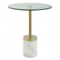 Table d'Appoint en Marbre "Lana" 53cm Or & Blanc|Table Basse|Paris Prix