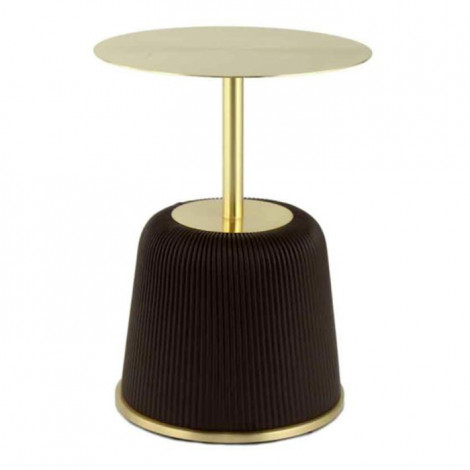 Table d'Appoint Design "Jokai" 60cm Marron & Or|Table Basse|Paris Prix