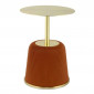 Table d'Appoint Design "Jokai" 60cm Cognac & Or|Table Basse|Paris Prix