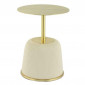 Table d'Appoint Design "Jokai" 60cm Crème & Or|Table Basse|Paris Prix