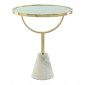 Table d'Appoint Design "Rocio" 54cm Blanc & Or|Table Basse|Paris Prix