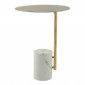 Table d'Appoint Ronde "Rocio" 54cm Blanc & Or|Table Basse|Paris Prix