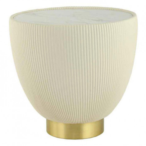 Table d'Appoint Design "Jokai" 47cm Crème & Or|Table Basse|Paris Prix