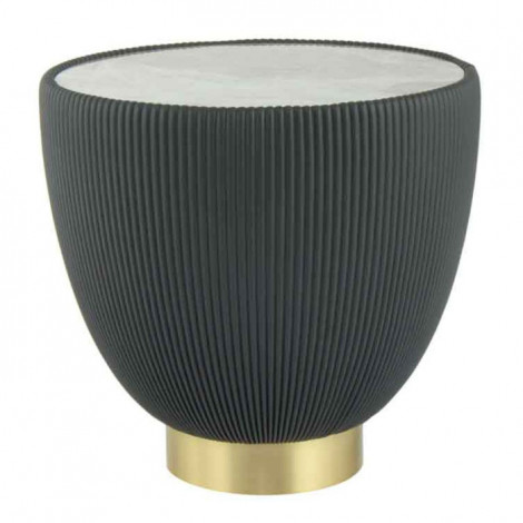 Table d'Appoint Design "Jokai" 47cm Gris & Or|Table Basse|Paris Prix