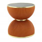 Table d'Appoint Design "Jokai" 51cm Cognac & Or|Table Basse|Paris Prix