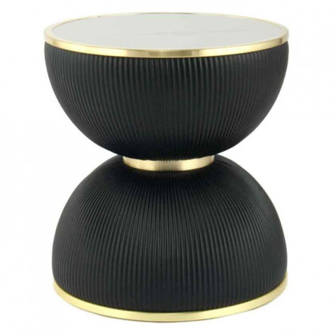 Table d'Appoint Design "Jokai" 51cm Noir & Or|Table Basse|Paris Prix