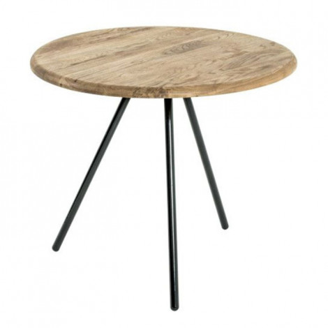 Table d'Appoint Design "Lolyta" 50cm Chêne & Noir|Table Basse|Paris Prix