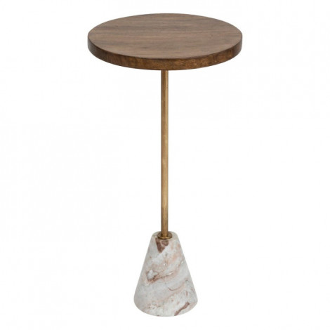 Table à Café en Marbre "Neith" 69cm Marron & Blanc|Table Basse|Paris Prix