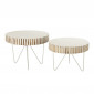 Lot de 2 Tables d'Appoint en Bois "Ying" 48cm Blanc & Naturel|Table Basse|Paris Prix