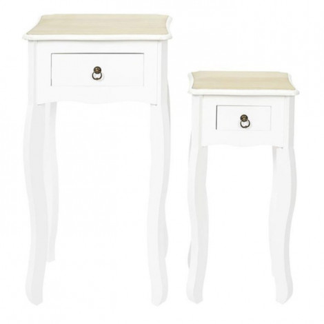 Lot de 2 Sellettes "Victoria" 75cm Blanc|Table Basse|Paris Prix