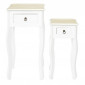 Lot de 2 Sellettes "Victoria" 75cm Blanc|Table Basse|Paris Prix
