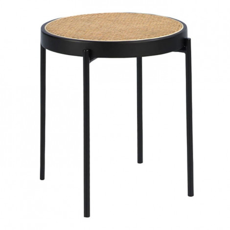 Table d'Appoint en Rotin "Julio" 52cm Noir|Table Basse|Paris Prix