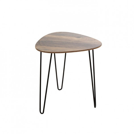 Table d'Appoint "Lamy" 43cm Noir & Chêne foncé|Table Basse|Paris Prix
