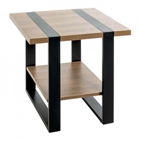 Table d'Appoint "Miranda" 45cm Chêne Foncé & Noir|Table Basse|Paris Prix