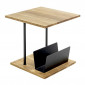 Table d'Appoint & Porte Revues "Pika" 45cm Chêne & Noir|Table Basse|Paris Prix