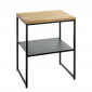 Table d'Appoint 2 Niveaux "Pika" 60cm Chêne & Noir|Table Basse|Paris Prix