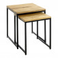 Lot de 2 Tables Gigognes "Pika" 46cm Chêne & Noir|Table Basse|Paris Prix