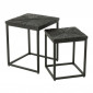 Lot de 2 Tables d'Appoint Gigognes "Shanil" 53cm Noir|Table Basse|Paris Prix