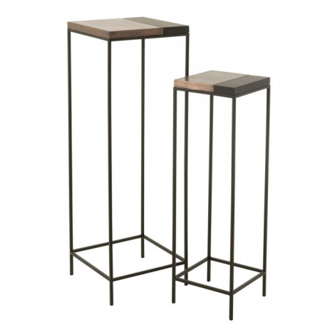 Lot de 2 Sellettes Gigognes "Kinsley" 119cm Bronze & Noir|Table Basse|Paris Prix