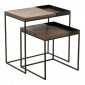 Lot de 2 Tables d'Appoint Gigognes "Kelsey" 60cm Bronze & Noir|Table Basse|Paris Prix
