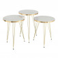 Lot de 3 Tables d'Appoint "Lottie" 56cm Blanc|Table Basse|Paris Prix