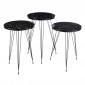 Lot de 3 Tables d'Appoint "Célia" 56cm Noir|Table Basse|Paris Prix