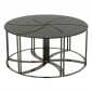 Lot de 6 Tables d'Appoint "Tornado" 48cm Noir|Table Basse|Paris Prix