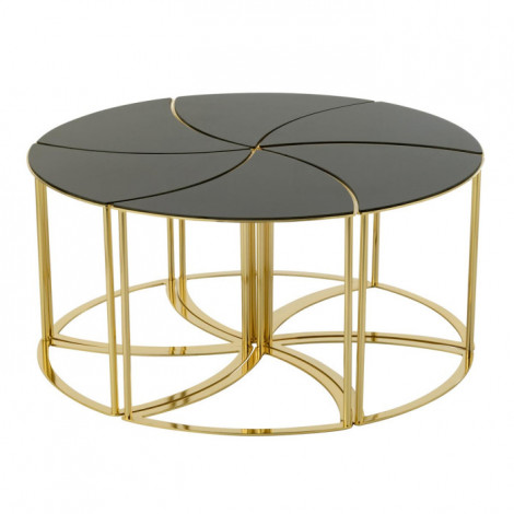 Lot de 6 Tables d'Appoint "Tornado" 48cm Or|Table Basse|Paris Prix