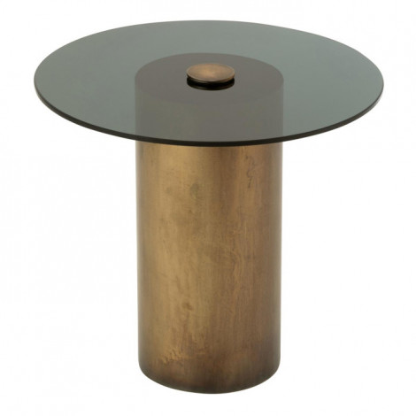 Table d'Appoint en Verre "Soni" 51cm Bronze|Table Basse|Paris Prix