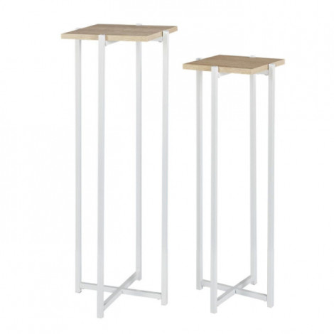 Lot de 2 sellettes "Loka" 82cm Blanc|Table Basse|Paris Prix
