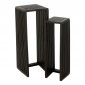 Lot de 2 Tables d'Appoint en Bois "Teck" 88cm Noir|Table Basse|Paris Prix