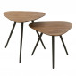 Lot de 2 Tables d'Appoint Triangles "Teck" 50cm Naturel|Table Basse|Paris Prix