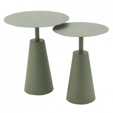 Lot de 2 Tables d'appoint en Métal "Hollie" 56cm Vert|Table Basse|Paris Prix